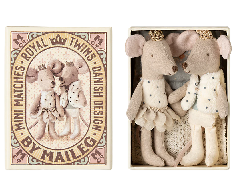 Maileg -Royal Twins Mice Little Sister and Little Brother