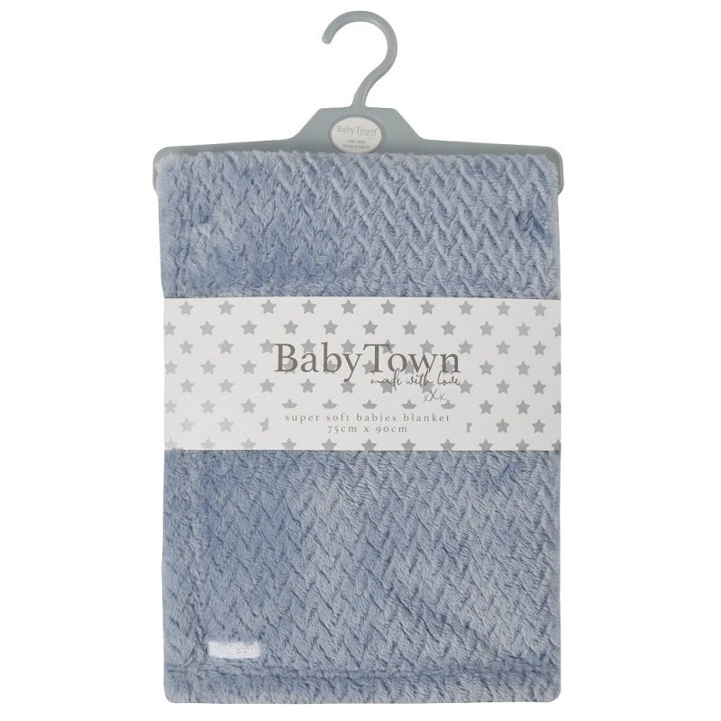 Baby Town Dusty Blue Baby Plush Blanket and Baby Comforter Gift Set