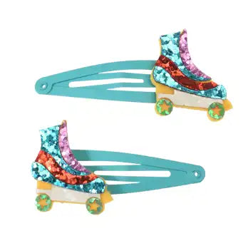 Glitter hair clips (set of 2) - Roller skate