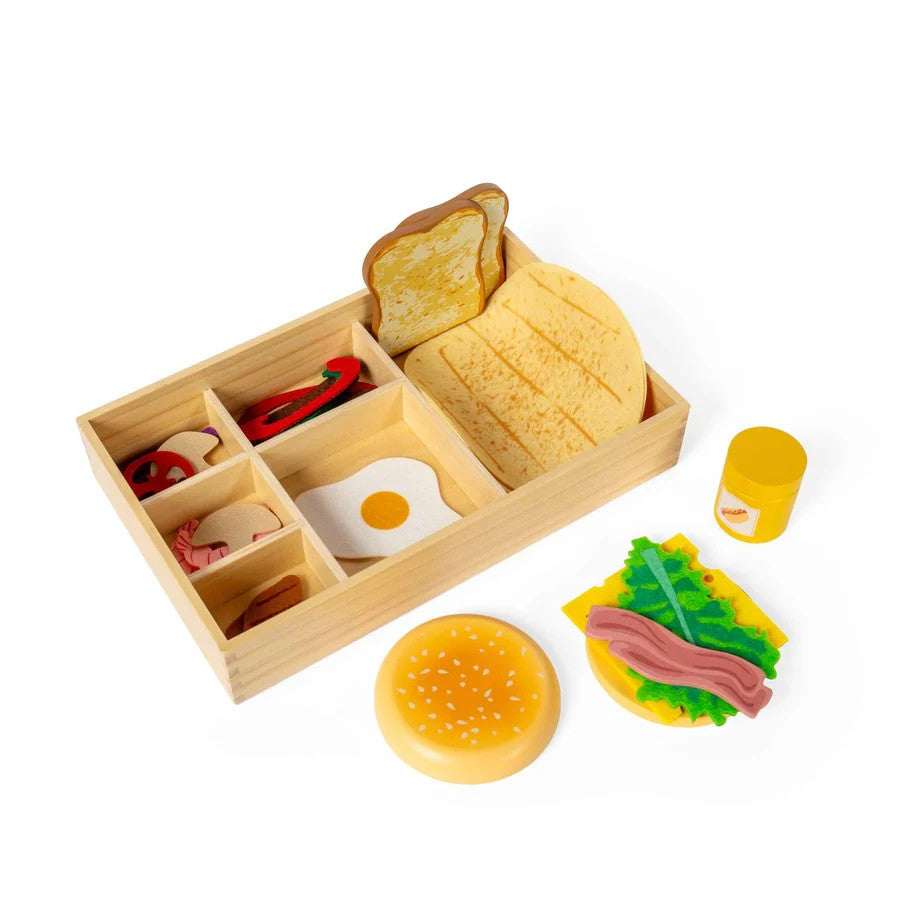 Bigjigs Deli Set Wooden & Felt Play Food