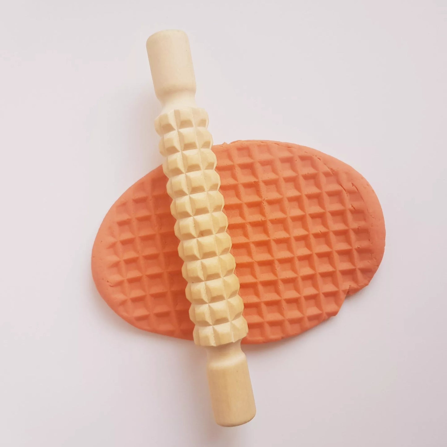 Playdough Wooden Waffle Rolling Pin