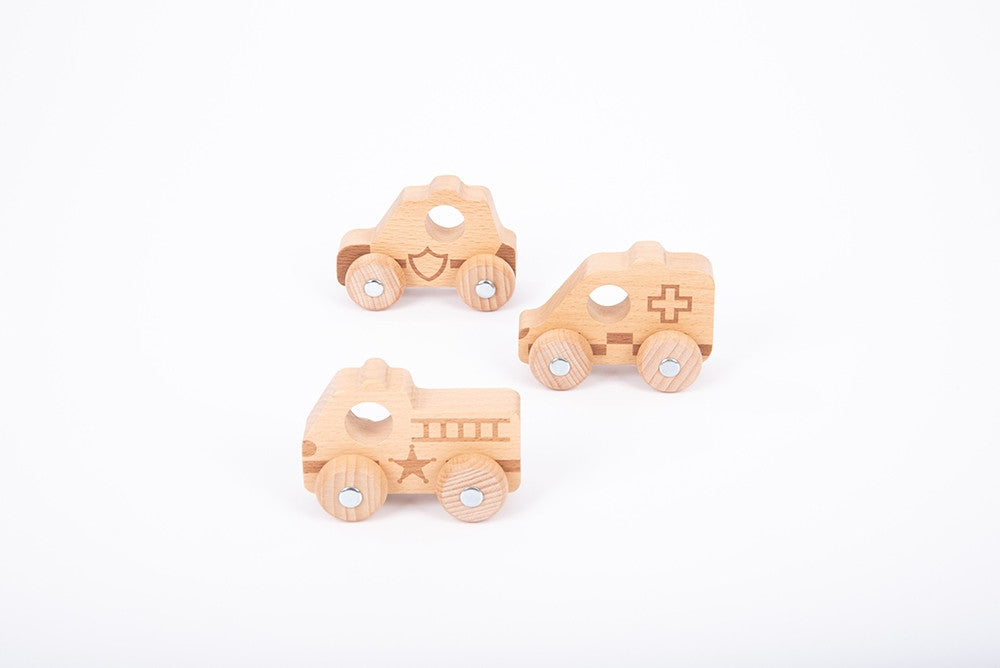 Natural Wooden Emergency Vehicles