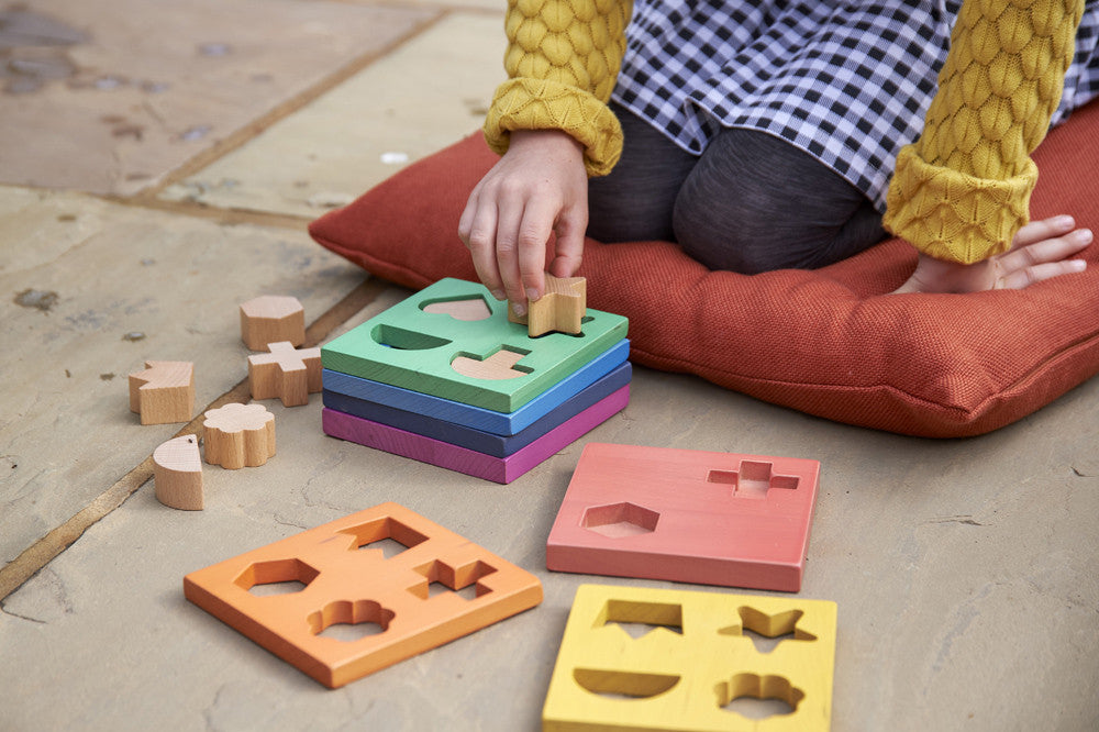 Tickit Rainbow Wooden Shape Stacker