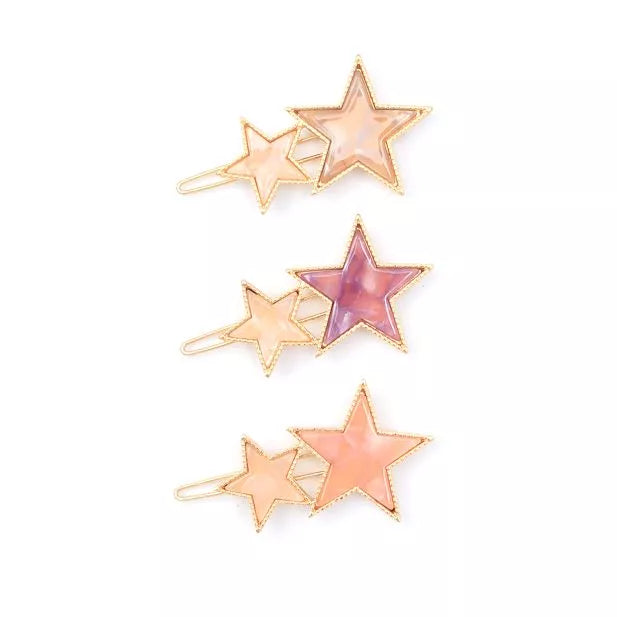 Star Hair Slide With Pearlescent Marble Effect
