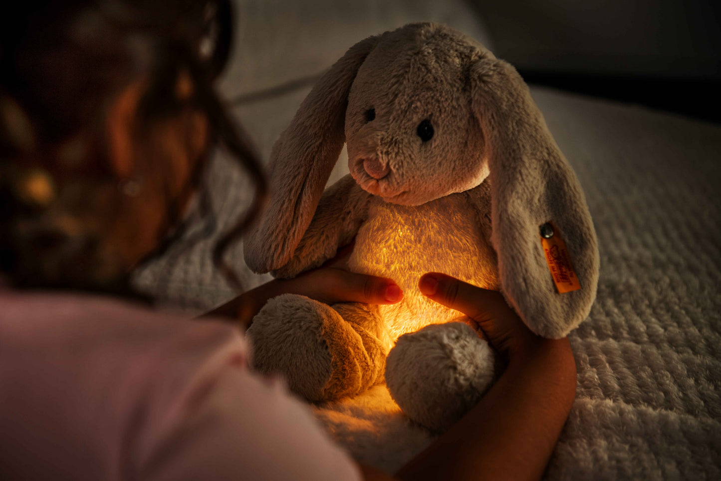Steiff Hoppie Rabbit Light Grey 28cm Night Light