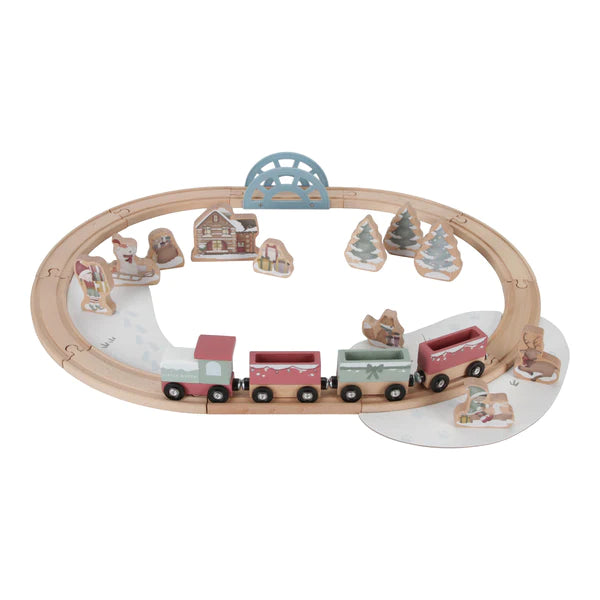 CHRISTMAS WOODEN TRAIN TRACK SET