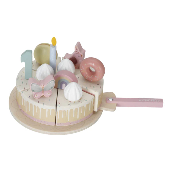 Little Dutch Wooden birthday cake - pink