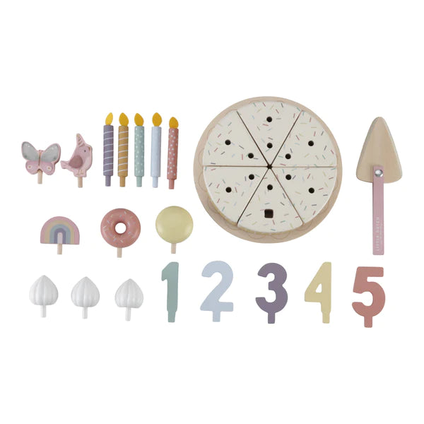 Little Dutch Wooden birthday cake - pink
