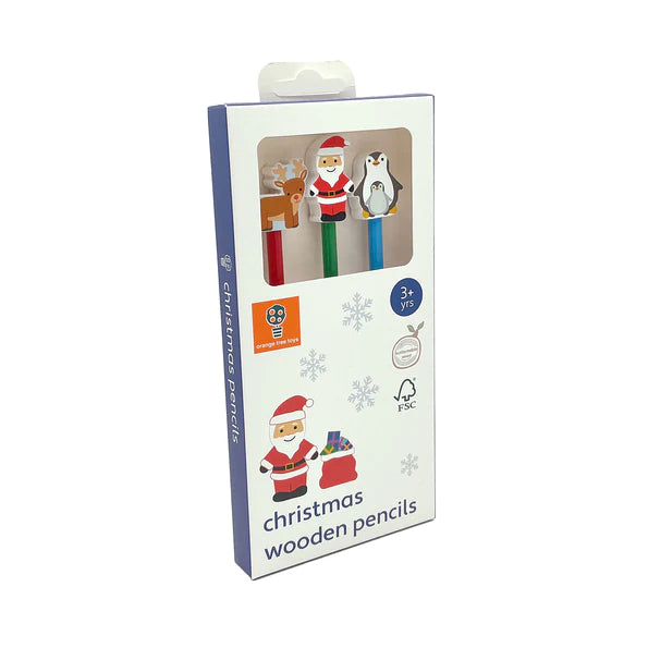 Christmas Wooden Pencils Pack of Three by Orange Tree Toys
