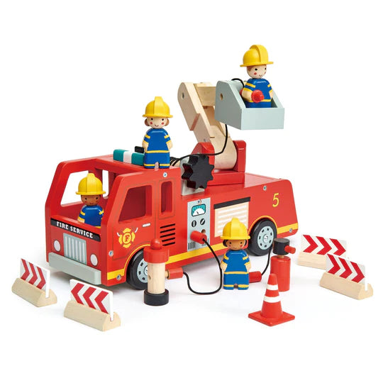 Tenderleaf Toys Wooden Fire Engine