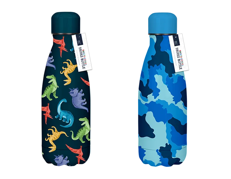 Boys Printed Metal Water Bottle 350ml