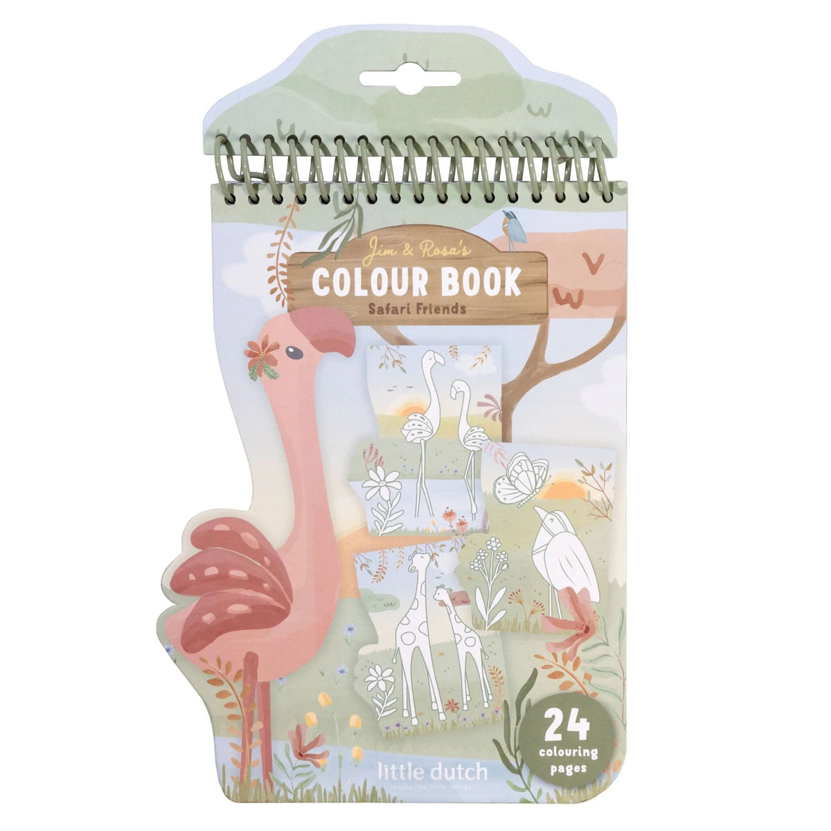 Little Dutch Safari Colouring Book Flamingo