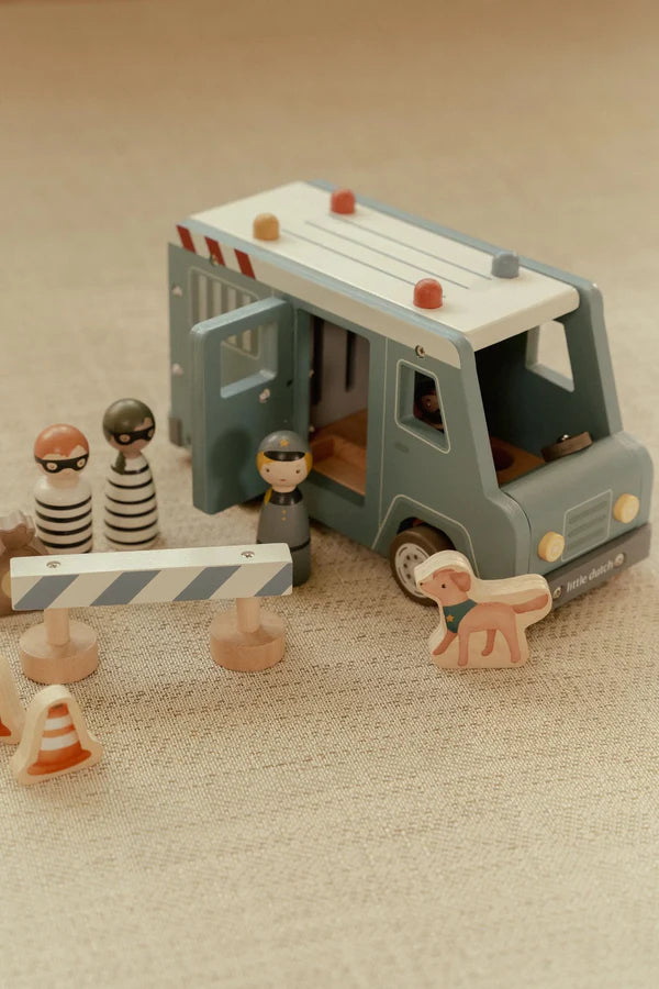 Little Dutch Wooden Police Van - Brand New Collection
