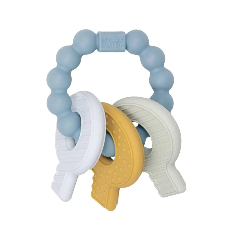 Little Dutch Baby Silicone Teething Toy Keychain Blue
