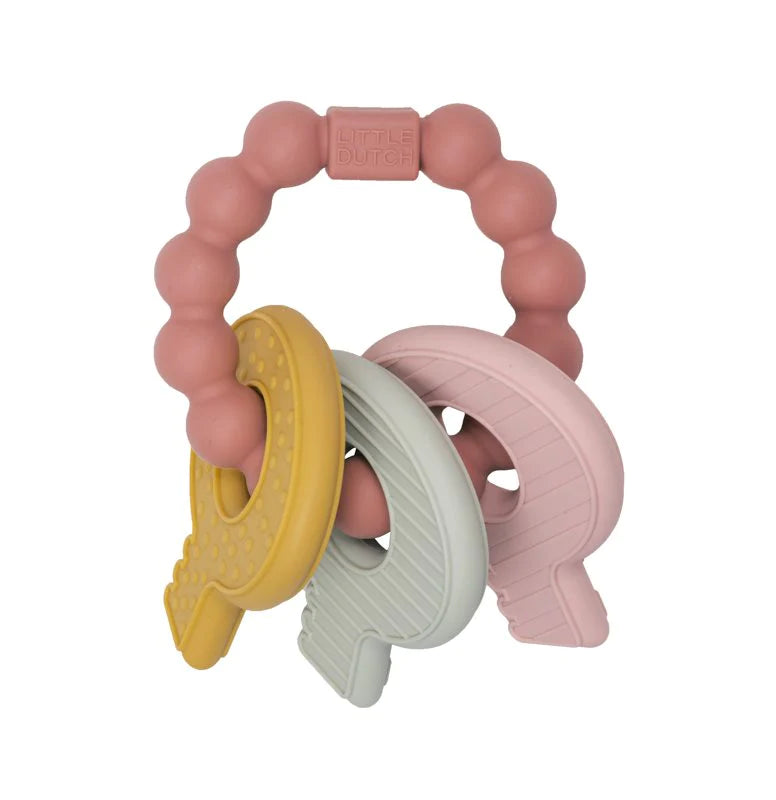 Little Dutch Baby Silicone Teething Toy Keychain Pink