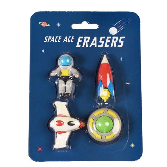 Space Age Erasers set of 4
