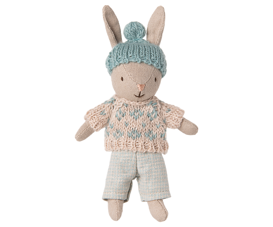 Maileg Winter rabbit, Micro - Sand - Mint