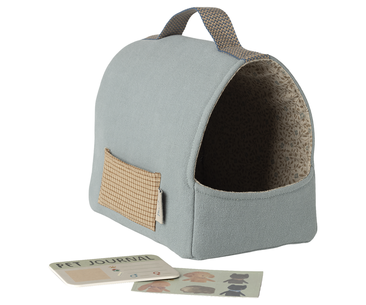 Maileg Pet Carrier Dusty Blue
