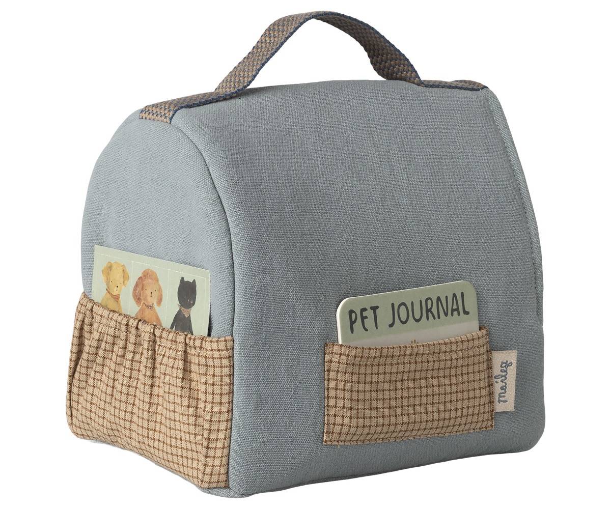 Maileg Pet Carrier Dusty Blue
