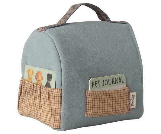 Maileg Pet Carrier Dusty Blue