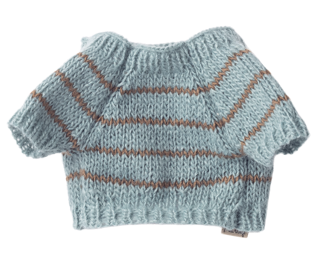Maileg Puppy Knitted Sweater - Dusty Blue