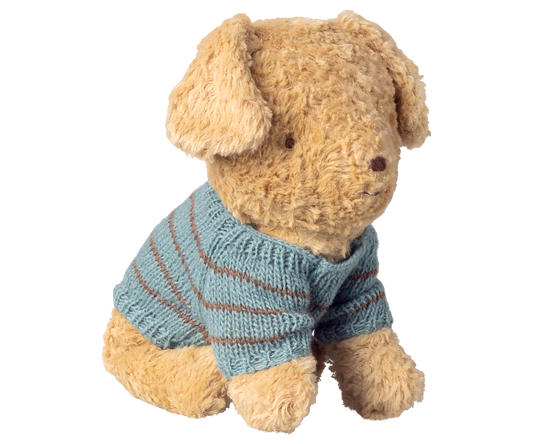 Maileg Puppy Knitted Sweater - Dusty Blue