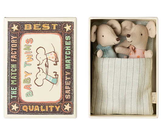 Maileg - Twins, Baby mice in matchbox