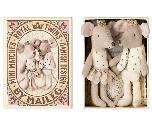 Maileg -Royal Twins Mice Little Sister and Little Brother