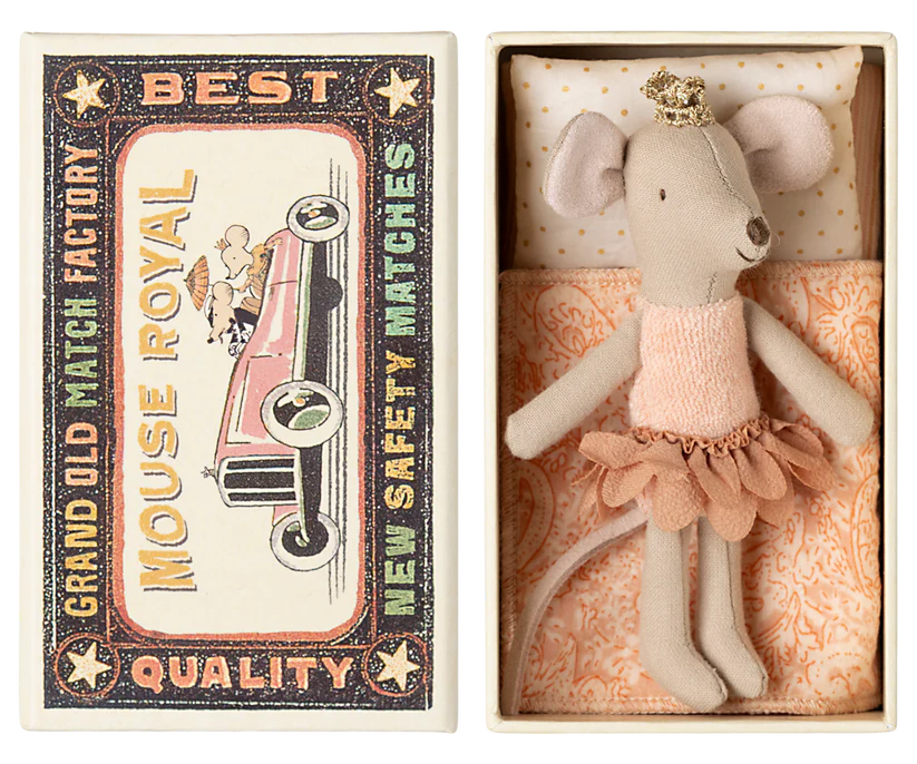 Maileg - Princess mouse, Little sister in matchbox