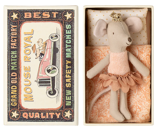 Maileg - Princess mouse, Little sister in matchbox