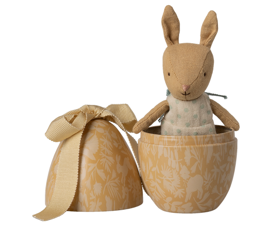 Maileg Easter egg with micro rabbit, Small - Cream