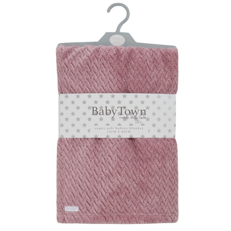 Baby Town Dusty Pink Baby Plush Blanket and Baby Comforter Gift Set