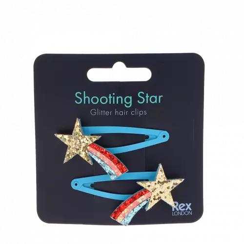 Glitter hair clips (set of 2) - Shooting Star
