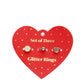 Glitter rings (set of 3) - Heart & flower