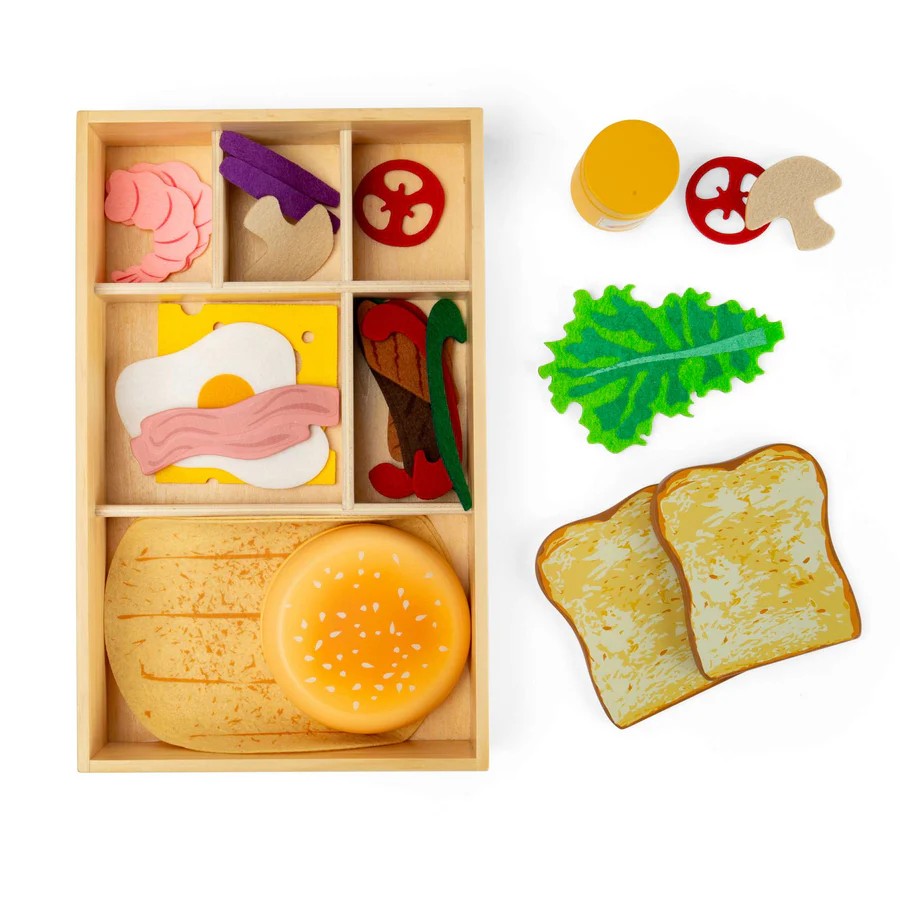 Bigjigs Deli Set Wooden & Felt Play Food
