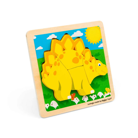 Bigjigs Toys Chunky Lift Out Stegosaurus-Toddler & Baby Puzzle, Dinosaur Puzzles