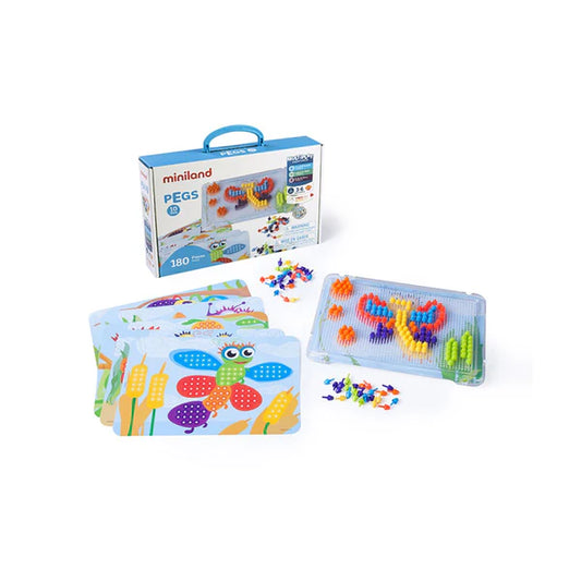 Miniland Eco Pegs 10mm Bright Set - 180 Pieces