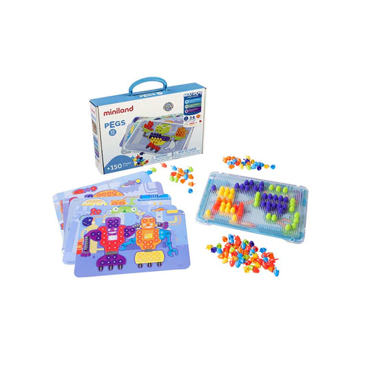 Miniland Eco Pegs 15mm Bright Set - 150 Pieces