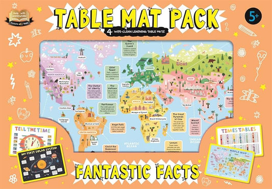Learning Fantastic Facts Table Mat Pack Wipe Clean
