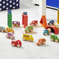 Rainbow Wooden Vehicles Set - Pk12