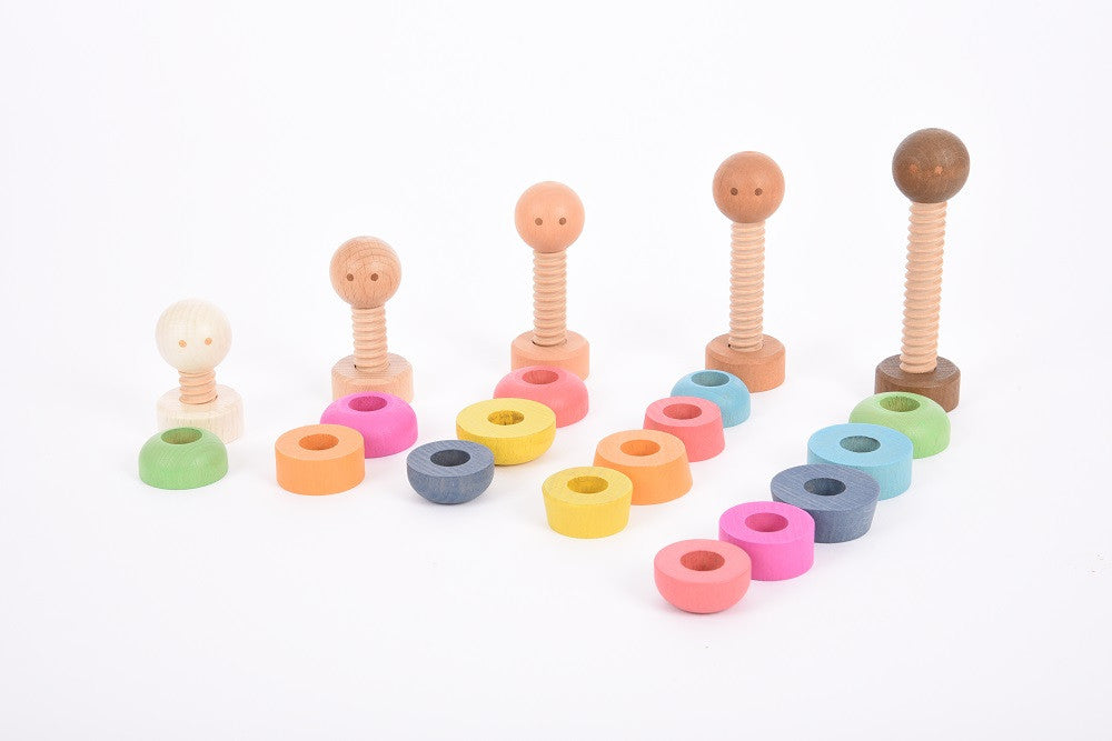 Rainbow Wooden Community People - Pk5