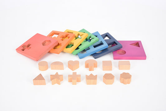 Tickit Rainbow Wooden Shape Stacker