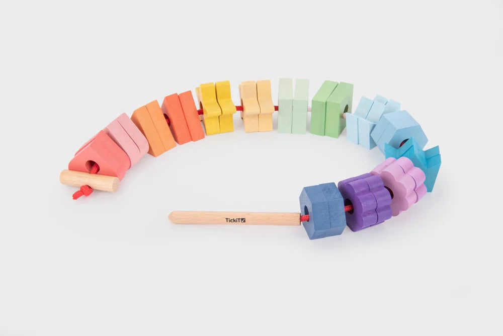 Tickit Toys - Rainbow Wooden Lacing Shapes