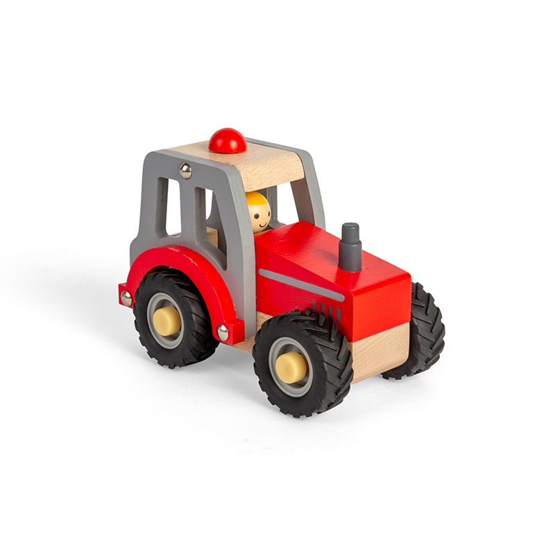 Bigjigs Mini Wooden Tractor Red
