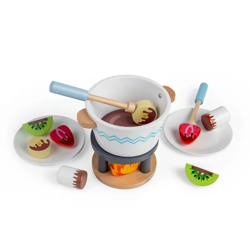 Bigjigs Chocolate Pot For Two - Kids Wooden Play Food Set, Kitchen Playsets