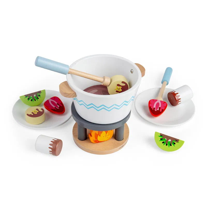 Bigjigs Chocolate Pot For Two - Kids Wooden Play Food Set, Kitchen Playsets