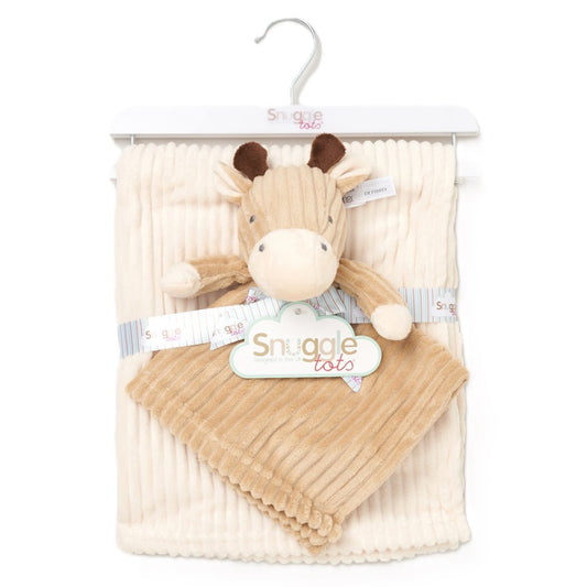 Baby Giraffe Ribbed Comforter & Blanket
