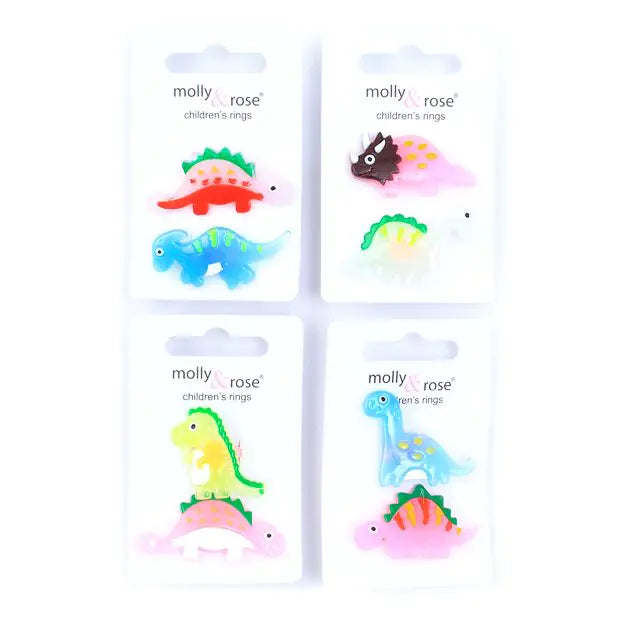 Children's Dinosaur Rings fun assorted designs 1 pack supplied