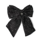 Black double bow barrette clip with tails 8cm