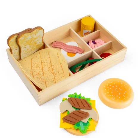 Bigjigs Deli Set Wooden & Felt Play Food